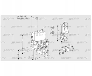 VCG1E15R/15R05NGEQL3/PPBS/2-PP (88100169) Клапан с регулятором соотношения Kromschroder