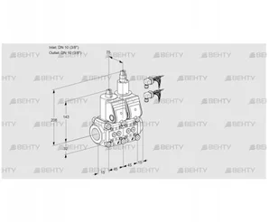 VCS1E10R/10R05NLQR6/PPPP/PPPP (88106970) Сдвоенный газовый клапан Kromschroder