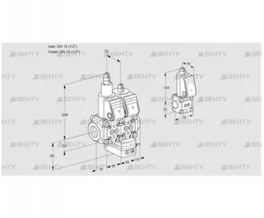 VCG1E15R/15R05LGKWR/PPPP/PPBS (88107408) Клапан с регулятором соотношения Kromschroder