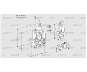 VCS1E20R/20R05NLWR3/PP-3/PPBS (88102628) Сдвоенный газовый клапан Kromschroder