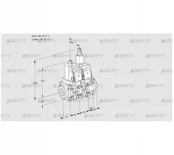 VCS1T25N/25N05NLVQSR/PPPP/PPPP (88100351) Сдвоенный газовый клапан Kromschroder