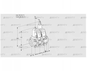 VCS1T25N/25N05NLVQSR/PPPP/PPPP (88100351) Сдвоенный газовый клапан Kromschroder