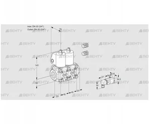 VCS1E20R/20R05NNQL3/PPPP/2-PP (88101467) Сдвоенный газовый клапан Kromschroder