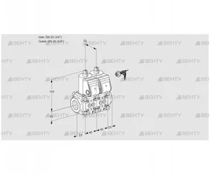 VCS1E20R/20R05NNWR/PPPP/PPPP (88104100) Сдвоенный газовый клапан Kromschroder