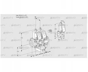 VCH2E40R/40R05NHEVQR/PPPP/PPBS (88103502) Клапан с регулятором расхода Kromschroder