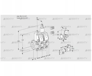 VCS1E15R/15R05NLWR3/2-PP/PPBY (88107553) Сдвоенный газовый клапан Kromschroder