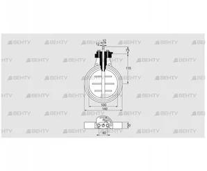 DKR 100Z03F450D (03149232) Дроссельная заслонка Kromschroder