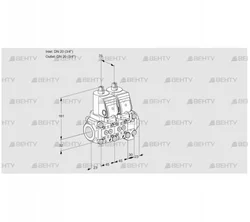 VCS1T20N/20N05NNVQSR/PPPP/PPPP (88103684) Сдвоенный газовый клапан Kromschroder