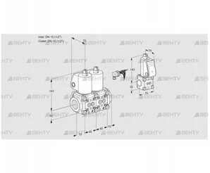 VCS1E15R/15R05NNWL/PPZS/PPPP (88102925) Сдвоенный газовый клапан Kromschroder