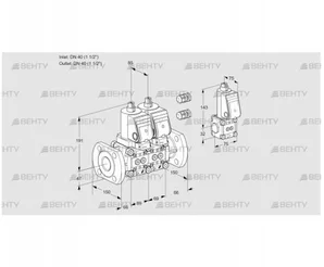 VCS2E40F/40F05NNWGR3/PPPP/BSPP (88105049) Сдвоенный газовый клапан Kromschroder