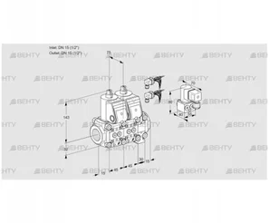 VCS1E15R/15R05NNVWR6/PPPP/PPBY (88103843) Сдвоенный газовый клапан Kromschroder