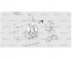 VCS1E25R/25R05NLWR/2-PP/PPZY (88105990) Сдвоенный газовый клапан Kromschroder