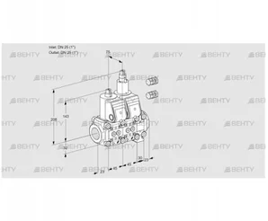 VCS1E25R/25R05NLVWR3/PPPP/PPPP (88105154) Сдвоенный газовый клапан Kromschroder