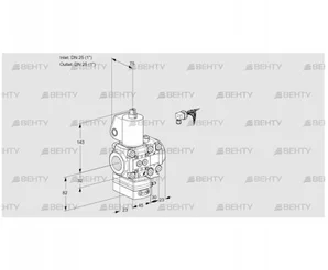 VAG1E25R/25R05GEVWL/PP/PP (88107095) Газовый клапан с регулятором соотношения Kromschroder