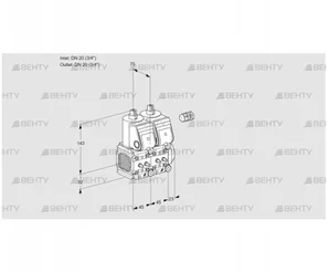 VCS1E20R/20R05FNNWR/MMMM/PPPP (88101337) Сдвоенный газовый клапан Kromschroder