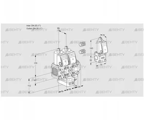 VCH2E25R/25R05FNHEVWR3/PPPP/PPBS (88103653) Клапан с регулятором расхода Kromschroder